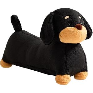 Плюшевый кулон такса в виде бургера для рюкзака и ключей длина 12см, ширина 6см, высота 9см The Green Party, черный