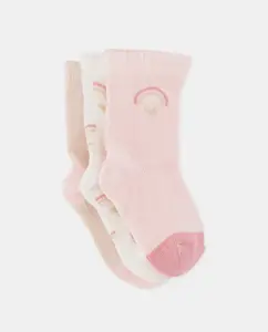 Набор из 3 носков с фантазийным принтом и люрексом для маленькой девочки Cotton Juice, мультиколор