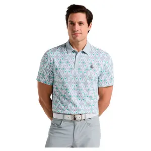 Поло с коротким рукавом Original Penguin Lattice Cocktail, серый