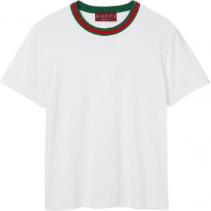 Logo Detailed Crewneck T Shirt GUCCI, белый