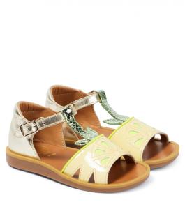 Сандалии Poppy Agrume из кожи Pom d'Api, разноцветный