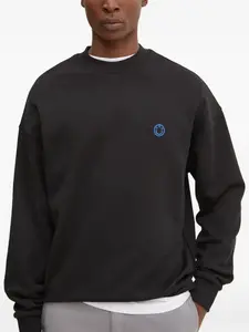 Свитер с нашивкой-смайликом Hugo, черный