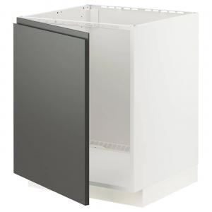Тумба под раковину METOD IKEA, 60x60x70 см, цвет white/voxtorp dark grey