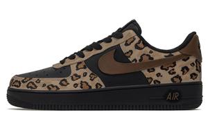 Nike Air Force 1 Leopard Charm Abrasion Resistant низкие скейтборд кроссовки Unisex черный