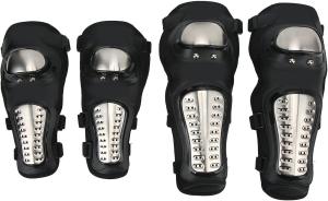 Наколенники и налокотники для мотоциклистов. защитная экипировка из утолщенного полиэтиленового пластика, амортизирующая резина, регулируемая конструкция для мотоциклов, велоспорта и гонок. универсальный размер Pilipane, #611