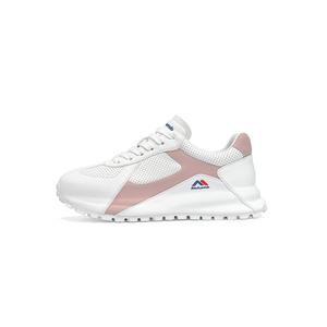 Износостойкие, дышащие, нескользящие, низкие повседневные туфли для женщин Kolumb, White Pink