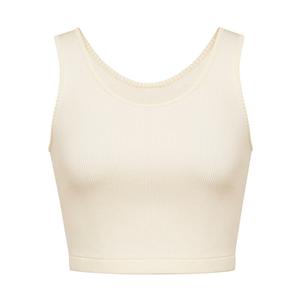 Короткий вязаный жилет Deep Breath с U-образным воротником, карамель