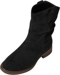 Женские ботильоны FOWT с круглым носком, на невысоком грубом каблуке, ковбойского стиля, удобные, на резинке, повседневные, осенне-зимние, размеры 4-16 US, Black