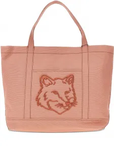Большая сумка-тоут Fox Head Maison Kitsuné, розовый