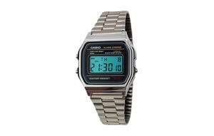 CASIO Мужские часы Retrofit Series с кварцевым механизмом, стальной браслет, черный циферблат