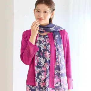 Элегантный шелковый палантин с цветочным узором Lobjie, цвет Pink