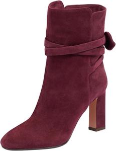 Женские ботильоны FSJ с круглым носком и перекрестной застежкой-бабочкой, массивный каблук, искусственная замша, осень-зима, праздничная обувь, размеры 4-16 США, Red