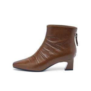 Высокие ботильоны на каблуке ELLE, coffee