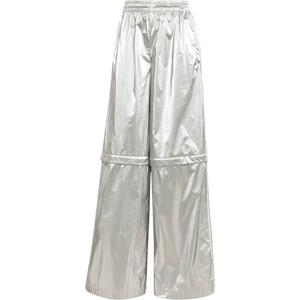 Брюки с боковой полосой и слоями Adidas, металлическое серебро