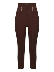 Брюки из крепа на молнии Elisabetta Franchi, красный