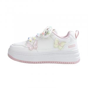 RENBEN Нескользящие, легкие и дышащие низкие кроссовки для скейтбординга, женские, розовые и белые