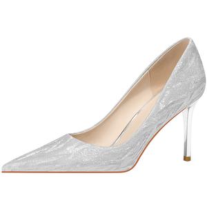 Женские туфли на тонком каблуке, серебристые Lan Miao, Silver
