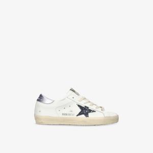 Кроссовки кожаные Golden Goose Super-Star, белый / серебряный