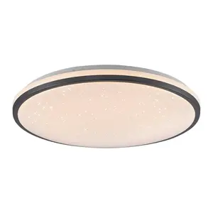 Потолочный светильник KYLE LED-панель, 1 шт., теплый белый светодиод, регулируемая яркость, Switchmo, функция памяти после отключения от сети Just Light, черный