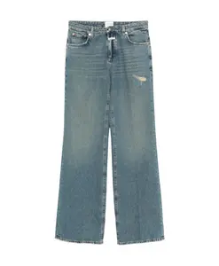 Рваные джинсы среднего размера синего цвета с пятью карманами. Closed, синий