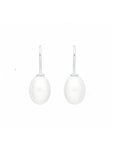 Adeliás Женские серьги из серебра 925 пробы / серьги-подвески с пресноводным культивированным жемчугом в серебряной оправе