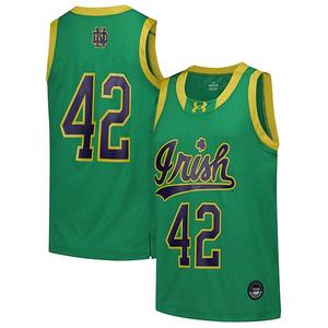 Юношеская баскетбольная майка Notre Dame Fighting Irish #42 green Under Armour