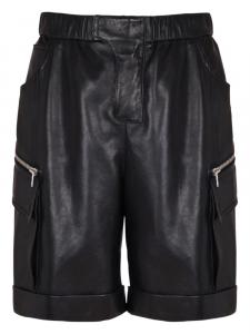 Balmain кожаные шорты карго, черный