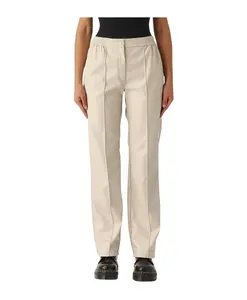 Белые брюки из искусственной кожи прямого кроя Twinset, белый