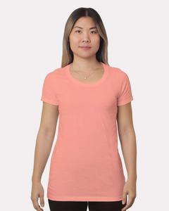 Женская футболка из тонкого джерси Bayside, цвет coral