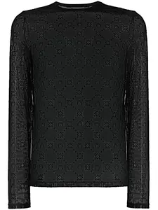 Футболка с длинными рукавами и монограммой Marine Serre, черный