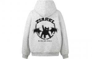 Толстовка Unisex Hooded Moderate Heavyweight ZIAREL, белый heather серый