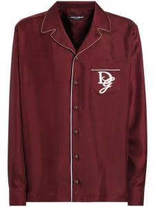 Рубашка с вышитым логотипом Dolce & Gabbana, красный