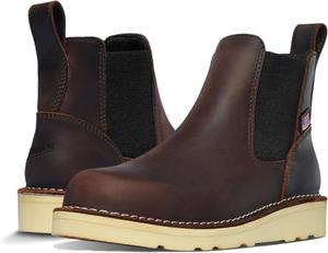 Женские ботинки Chelsea Danner Bull Run 5 - Прочная легкая обувь из кожи полного зерна, подошва с танкеткой и каблуком, коричневый