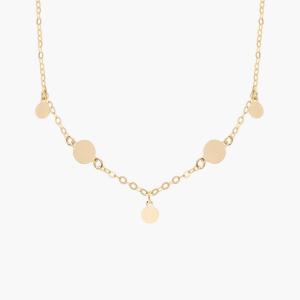 18-дюймовое ожерелье с подвеской-диском из итальянского желтого золота 14 карат (1,3 мм) Blue Nile