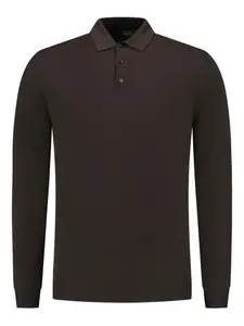 Поло из шерсти с длинными рукавами Zanone, коричневый