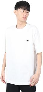 Футболка LACOSTE с принтом на спине. Базовая футболка для мужчин, белый