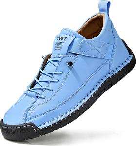 Женские кроссовки, ботинки до щиколотки, чукка, обувь без застежки, дышащие, ручная работа, модные, кроссовки, средней высоты, для пеших прогулок, вождения, плоская обувь MAIBUSILE, Blau