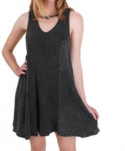 Минеральная стирка платье с вырезом Umgee, Ash