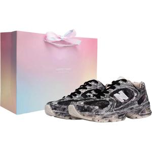 New Balance Кроссовки для бега NB 530 Unisex низкие Black Gray Silver Pink Graffiti