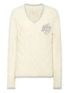 Джемпер с вышитым логотипом Philipp Plein, белый
