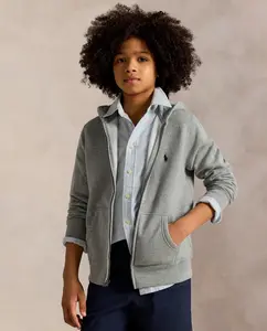 Унисекс-толстовка с капюшоном и молнией Polo Ralph Lauren, светло-серый