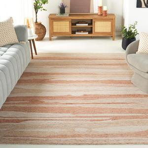 Ковер SAFAVIEH, 244 x 305 см, - коллекция Ebony - большой - Rust & Ivory, ручная работа из шерсти, идеально для гостиной, спальни, офиса, столовой (EBN221P)