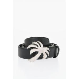 Черный ремень из телячьей кожи Palm Angels, Black