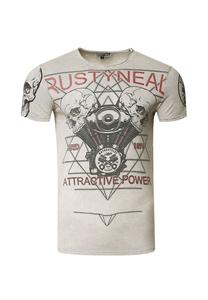 Футболка с крутым принтом спереди RUSTY NEAL, серый