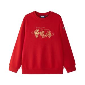 Свитшот Dopamine Dressing свободного кроя с элементом Koi Fish, Natural Skin Friendly детский FILA KIDS, красный