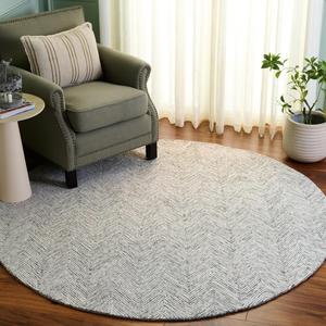 Ковер SAFAVIEH, 183 x 183 см, Metro Collection, круглый, Sage & Ivory, ручной работы из шерсти, идеально для гостиной, спальни, столовой (MET675W)