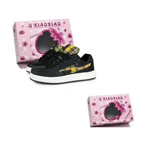 Circle small Износостойкие скейтерские кроссовки для увеличения роста унисекс с разноцветными коробками черно-желтые, цвет Black Yellow