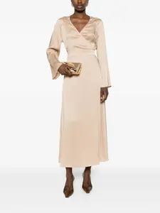 Макси-платье с V-образным вырезом Fabiana Filippi, бежевый