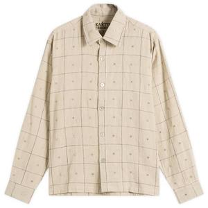 Вышитая рубашка-зеркало Kartik Research, бежевый/индиго