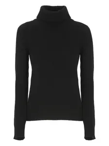 Свитер с воротником-гольф и ребристыми манжетами Vanisè, черный